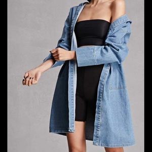 Hooded Longline Denim Jacket